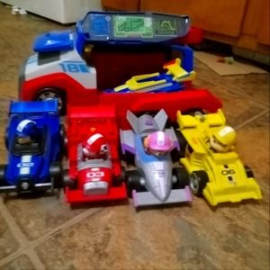 Complete racecar paw patrol set